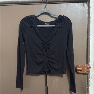 Shyanne Womens Stylish Black Long Sleeve Top